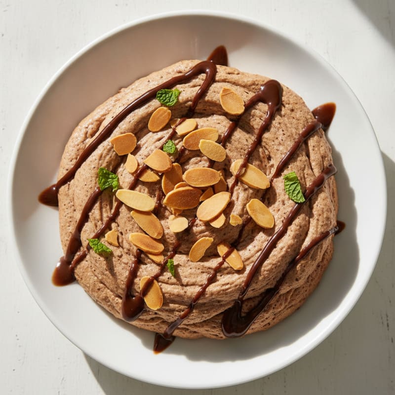 Chocolate Protein Yogurt Mousse with Toasted Almonds