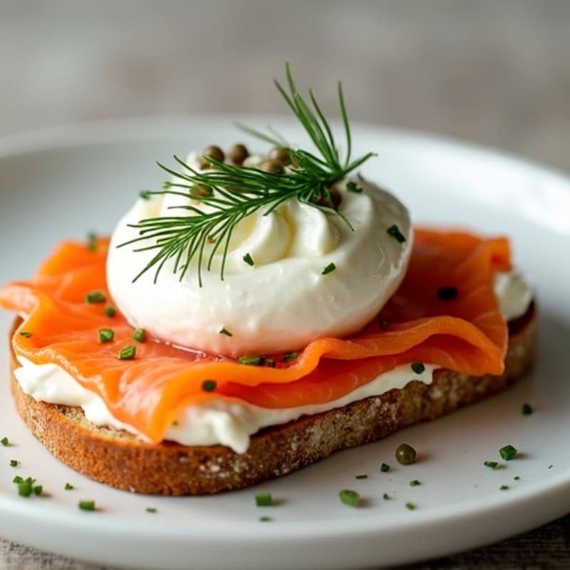 Open-Face Smoked Salmon with Whipped Herb Cream Cheese
