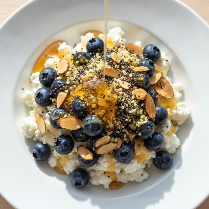 Cottage Cheese Berry Power Bowl with Almonds