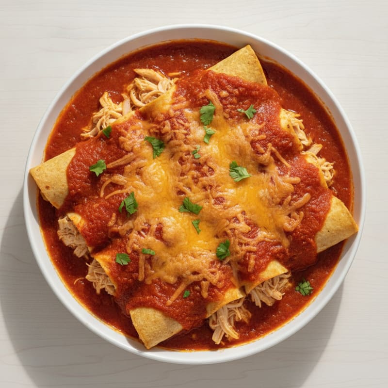 Chicken Enchiladas with Red Chili Sauce