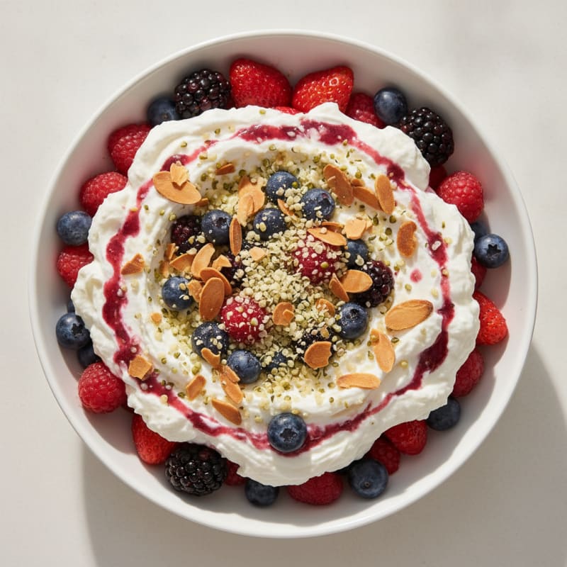 Greek Yogurt Protein Parfait with Mixed Berries