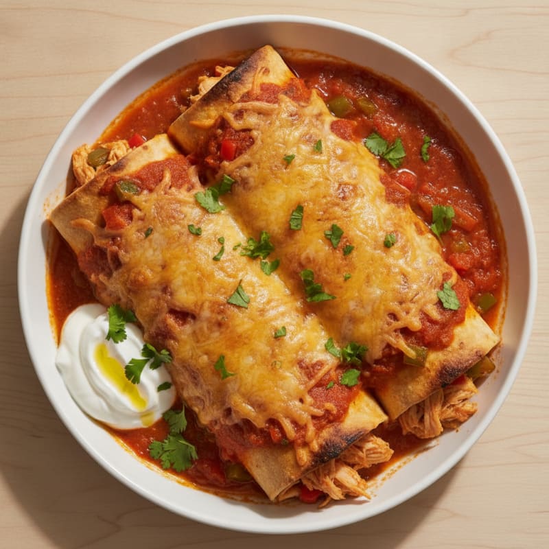 Chicken Enchiladas with Ranchero Sauce