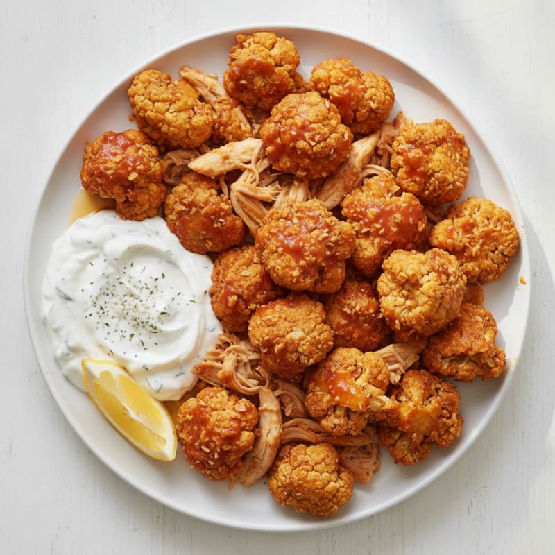 Buffalo Cauliflower Bites with Ranch Dip