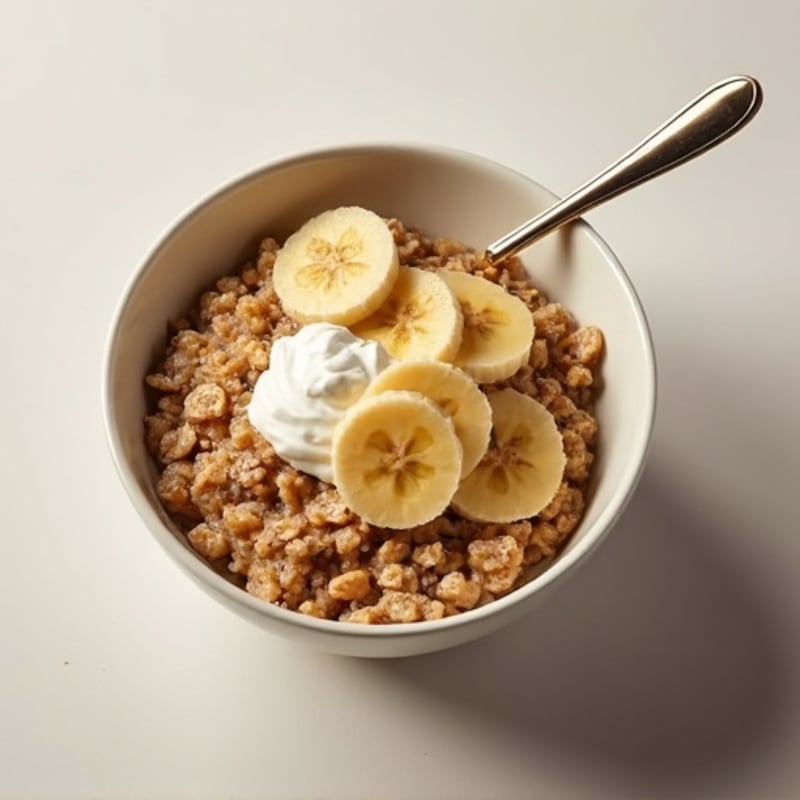Banana Bread Protein Oatmeal with Greek Yogurt and Chia