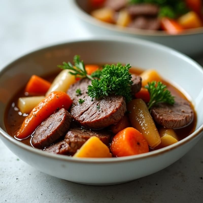 Tender Slow-Cooked Beef with Root Vegetables