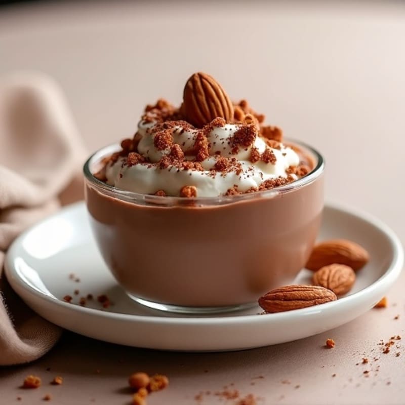 Silky Chocolate Protein Pudding with Almonds