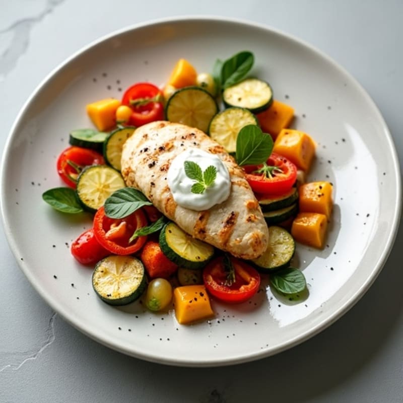 Spicy Creamy Jalapeño Chicken with Roasted Vegetables