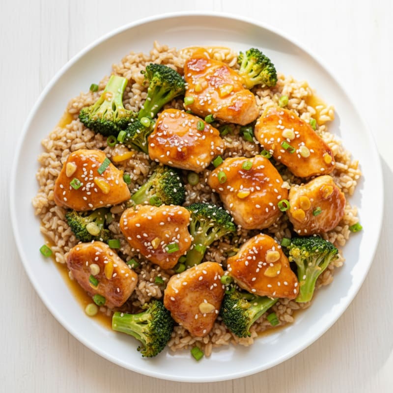 Orange Glazed Chicken and Broccoli