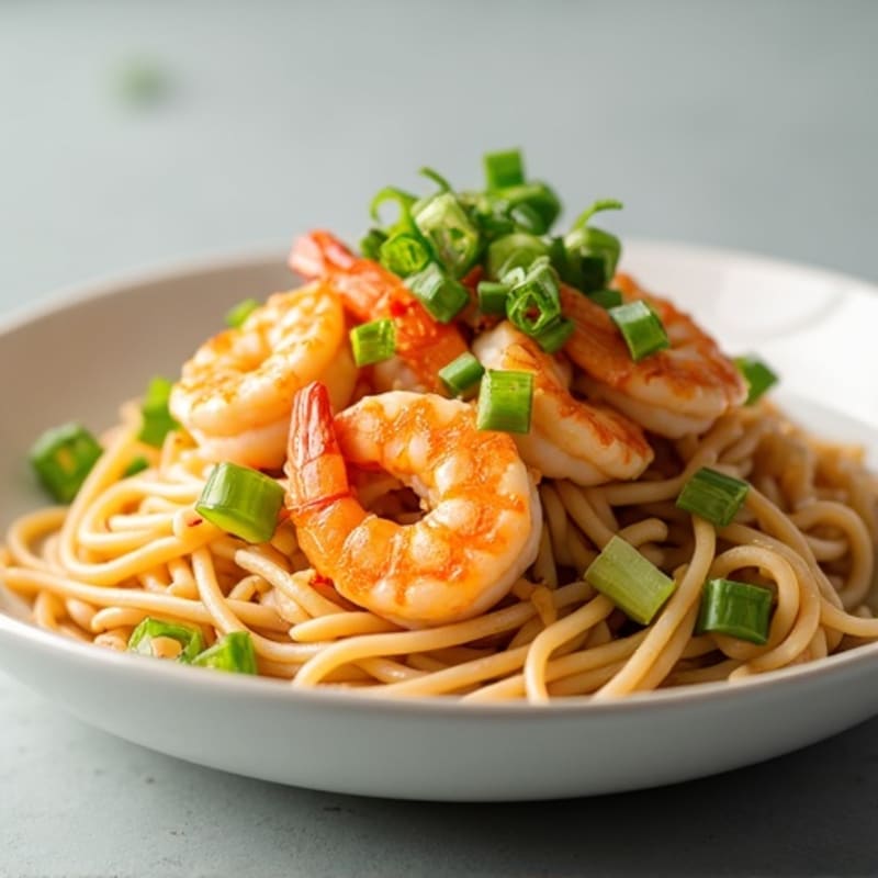 Zesty Garlic-Ginger Shrimp with Rice Noodles