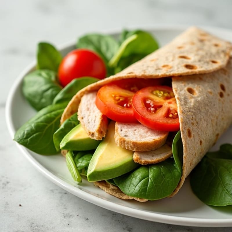 Lean Turkey and Creamy Avocado Whole Wheat Wrap
