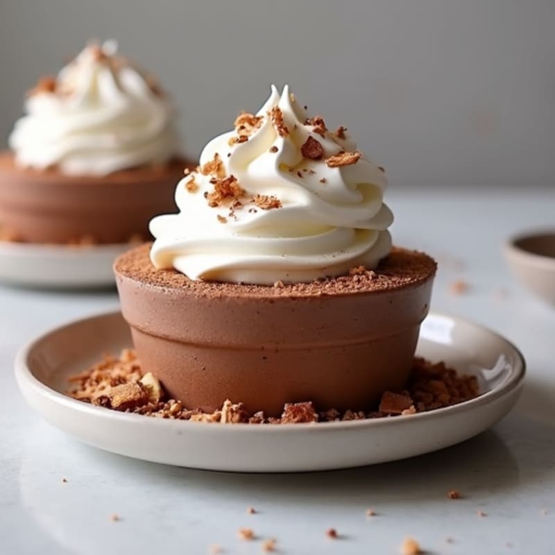Chocolate Protein Mousse with Almond Crunch