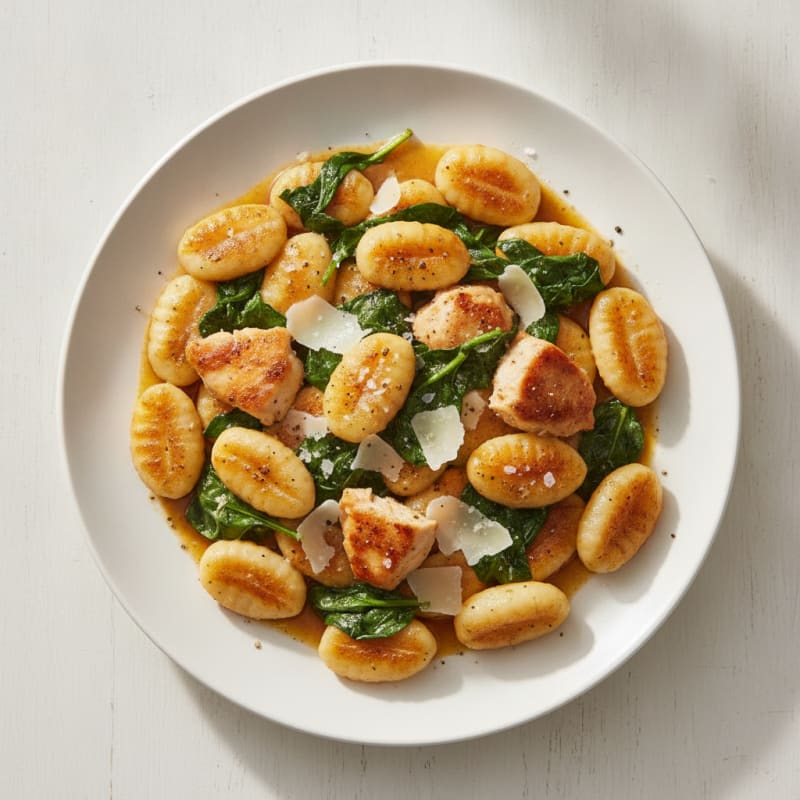 Gnocchi with Sage Butter Sauce and Seared Chicken
