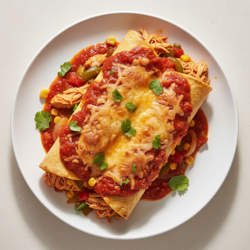 Chicken Enchiladas with Red Chili Sauce