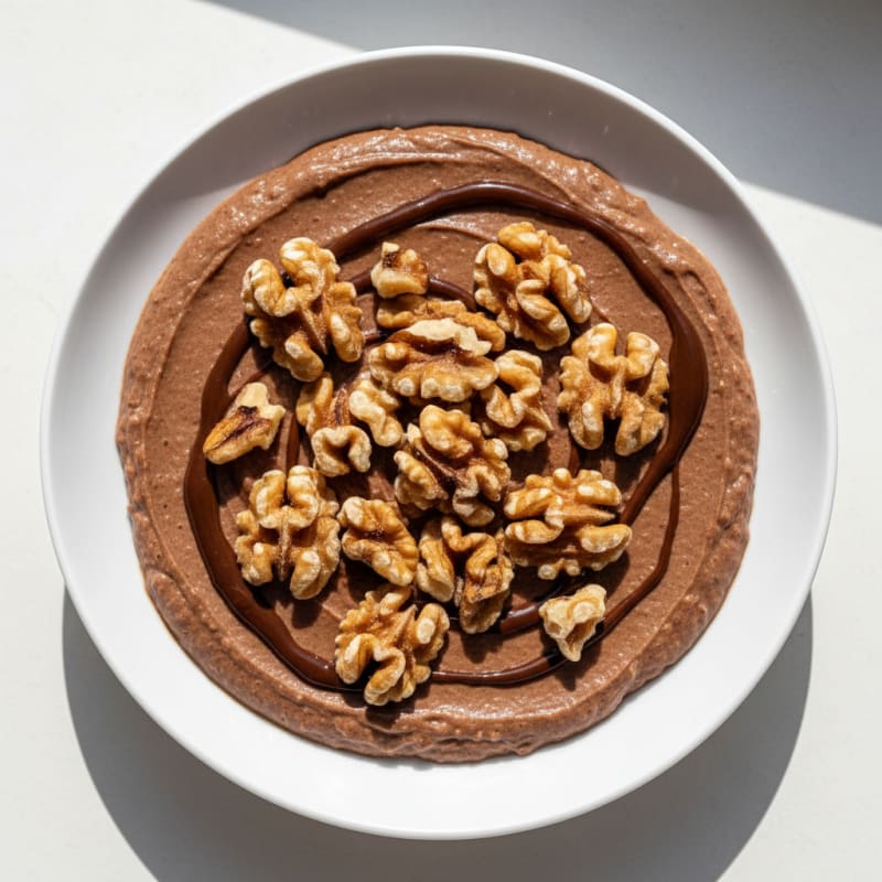 Silky Chocolate Protein Pudding with Toasted Walnuts