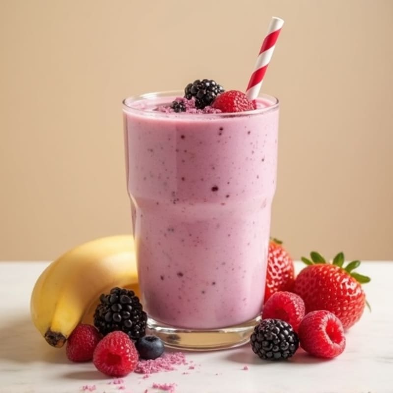 Creamy Banana Berry Protein Smoothie