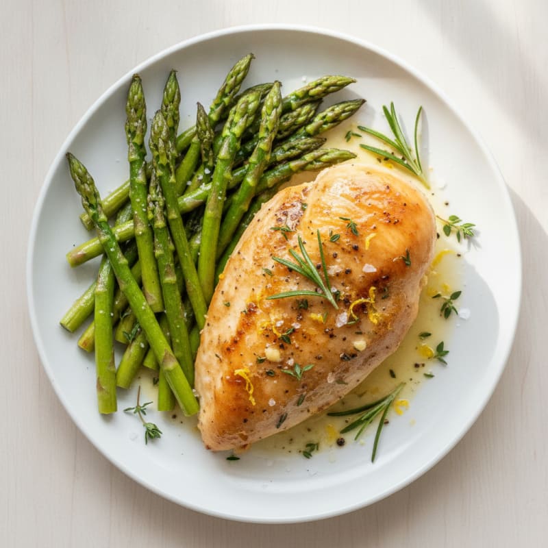 Lemon Herb-Roasted Chicken with Asparagus