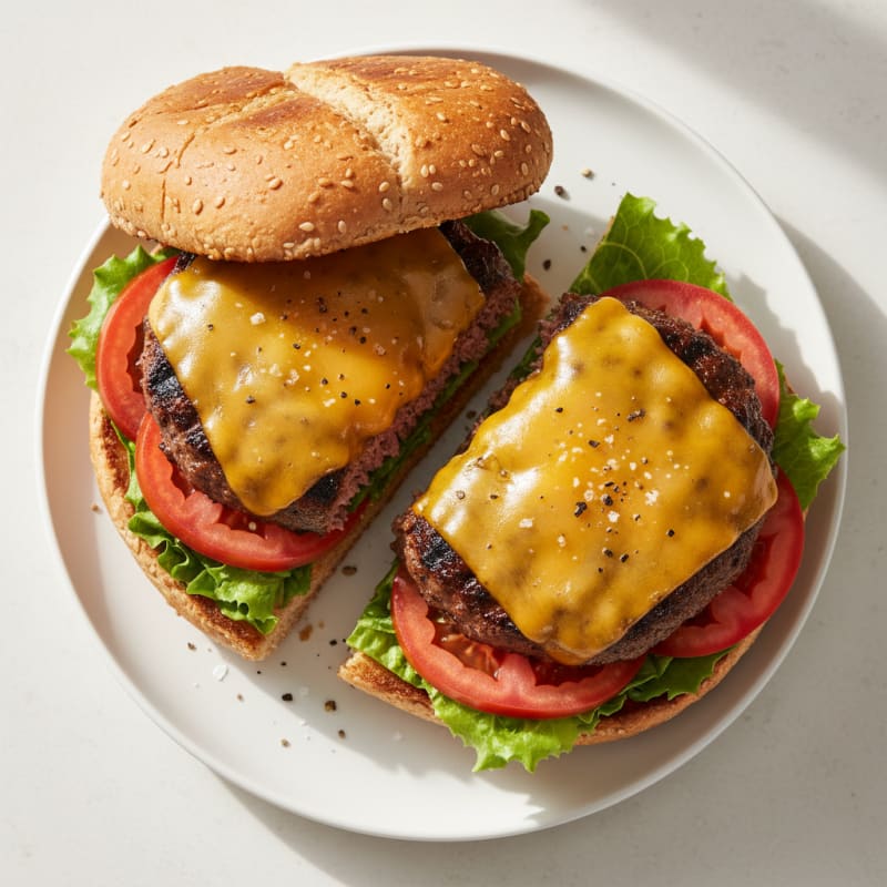 Smoky Grilled Beef & Cheddar Burgers