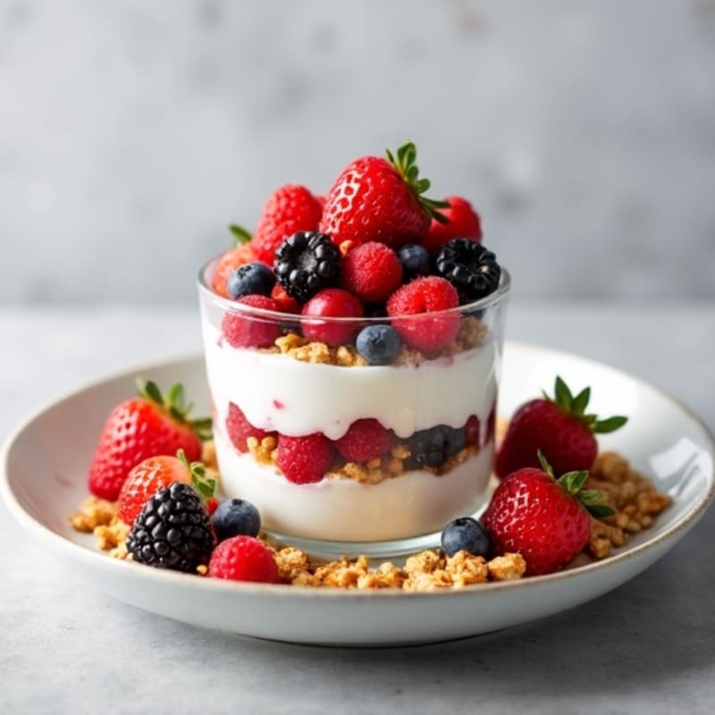 Creamy Greek Yogurt Parfait with Berries and Almond Butter
