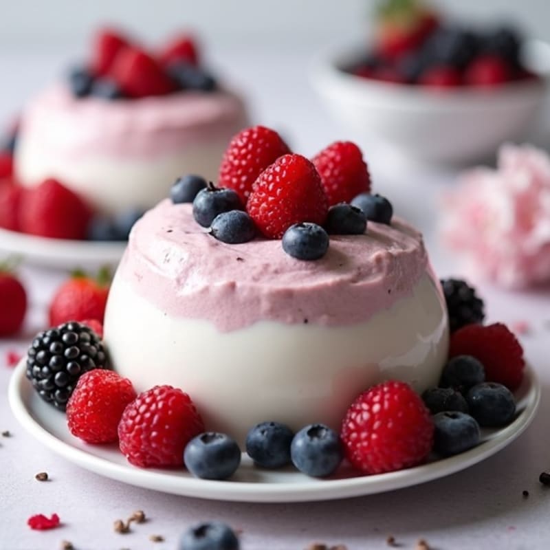 Silky Greek Yogurt Protein Mousse with Mixed Berries