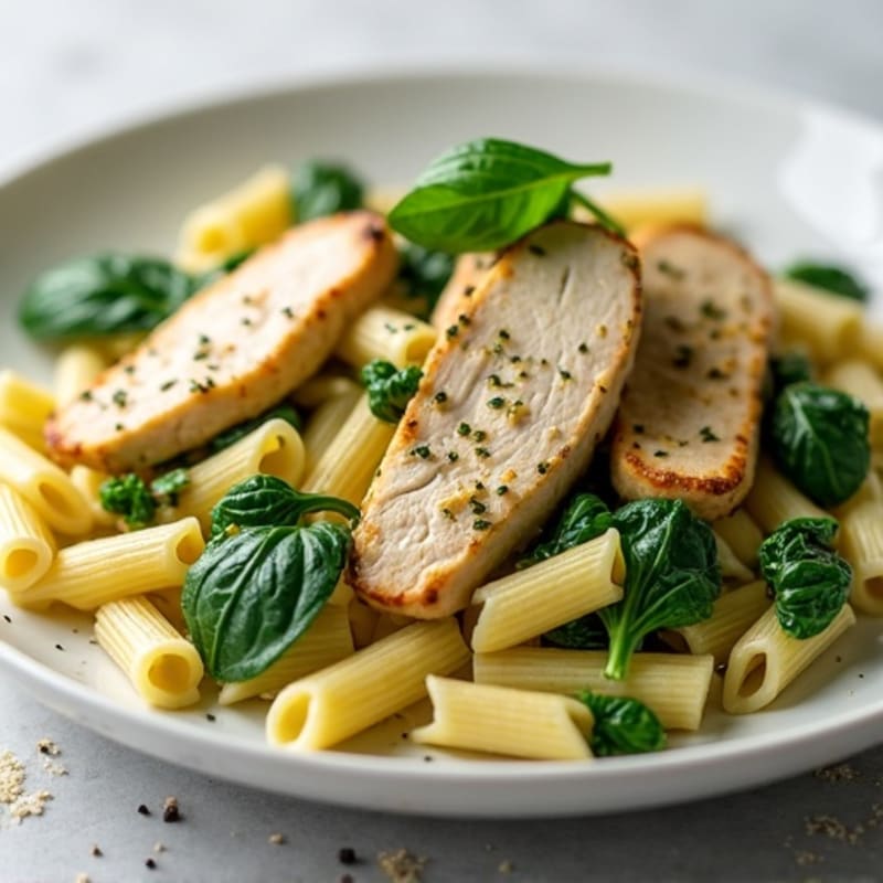 Creamy Pesto Chicken Pasta with Fresh Spinach