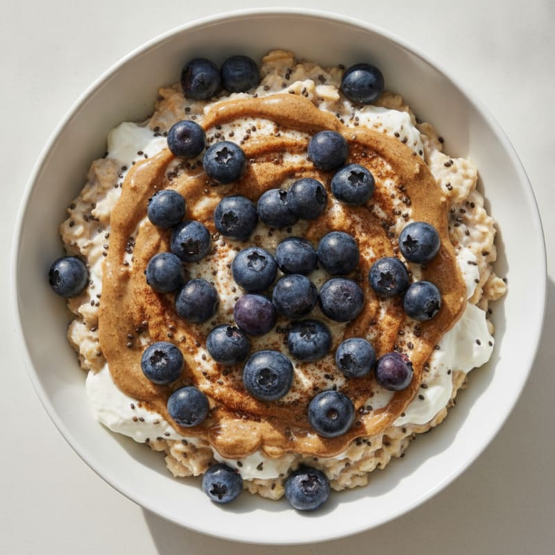 Creamy Oats with Greek Yogurt and Chia Seeds