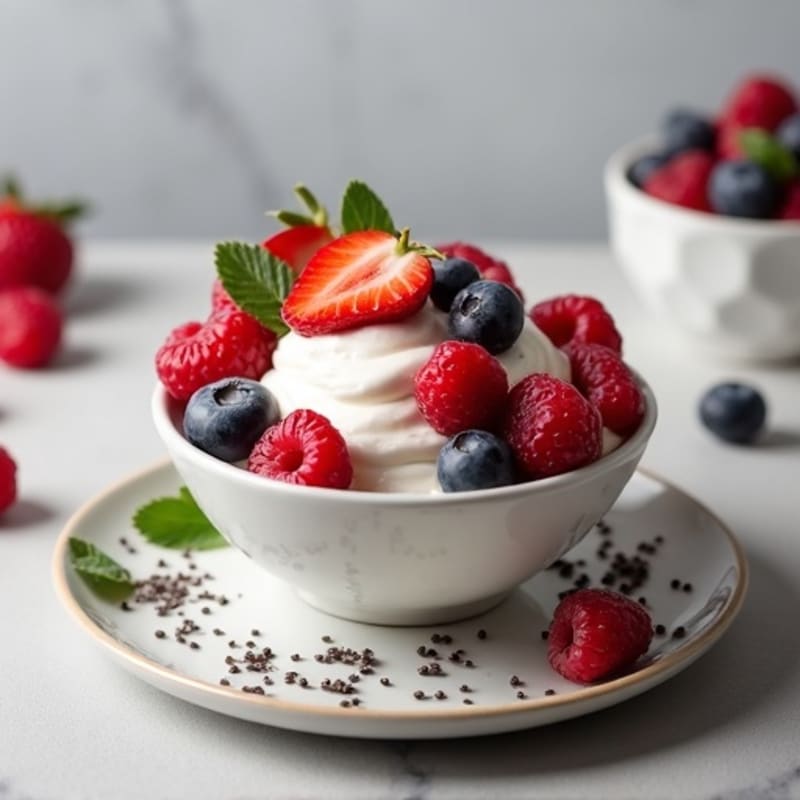 Creamy Protein Yogurt with Mixed Berries and Chia Seeds