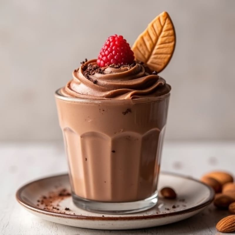 Silky Chocolate Protein Pudding with Almond Butter Swirl