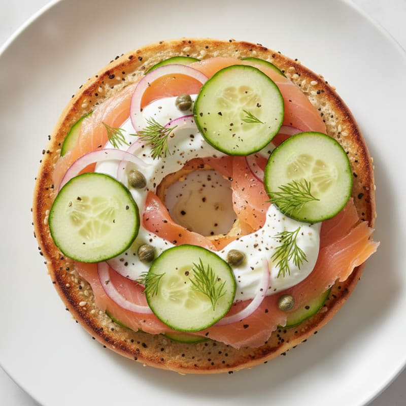 Smoked Salmon Everything Bagel Thin