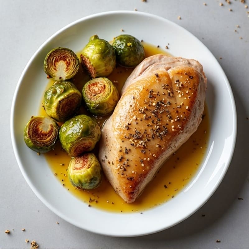 Herb-Roasted Turkey Breast with Crispy Roasted Brussels Sprouts
