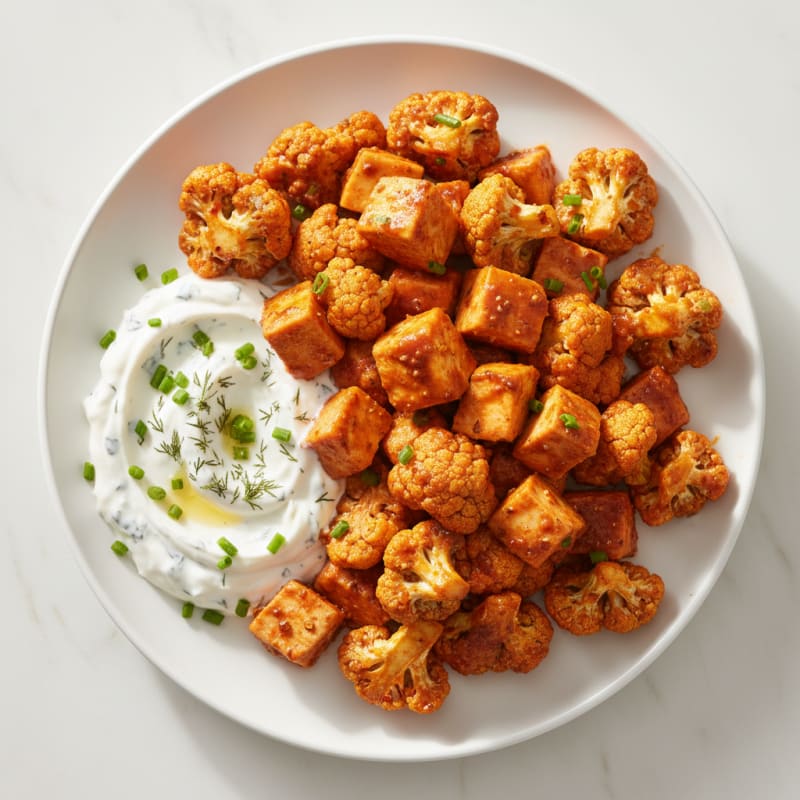 Buffalo Cauliflower Bites with Ranch Dip