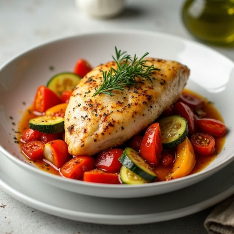 Herb-Roasted Chicken Cacciatore with Garden Vegetables