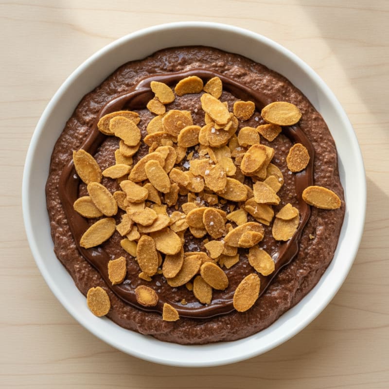 Silky Chocolate Protein Pudding with Almond Crunch