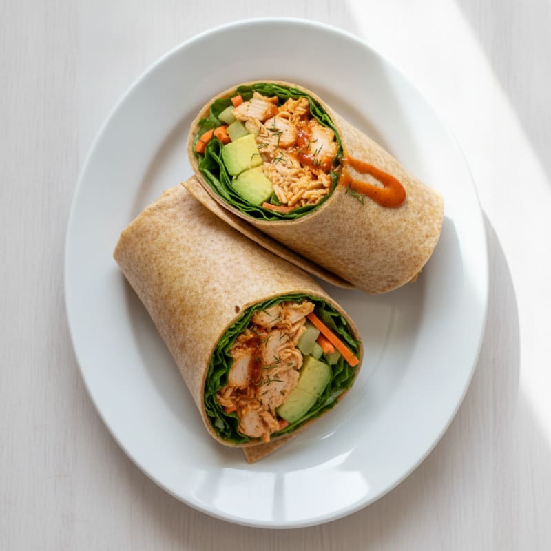 Buffalo Ranch Chicken Salad Wraps