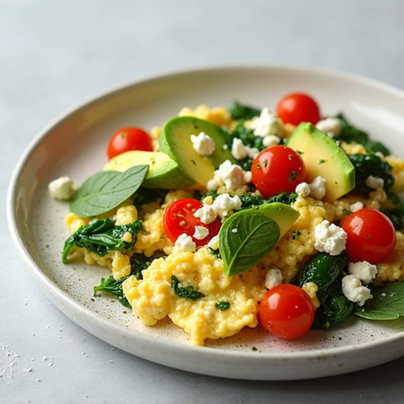 Egg White Scramble with Spinach and Feta