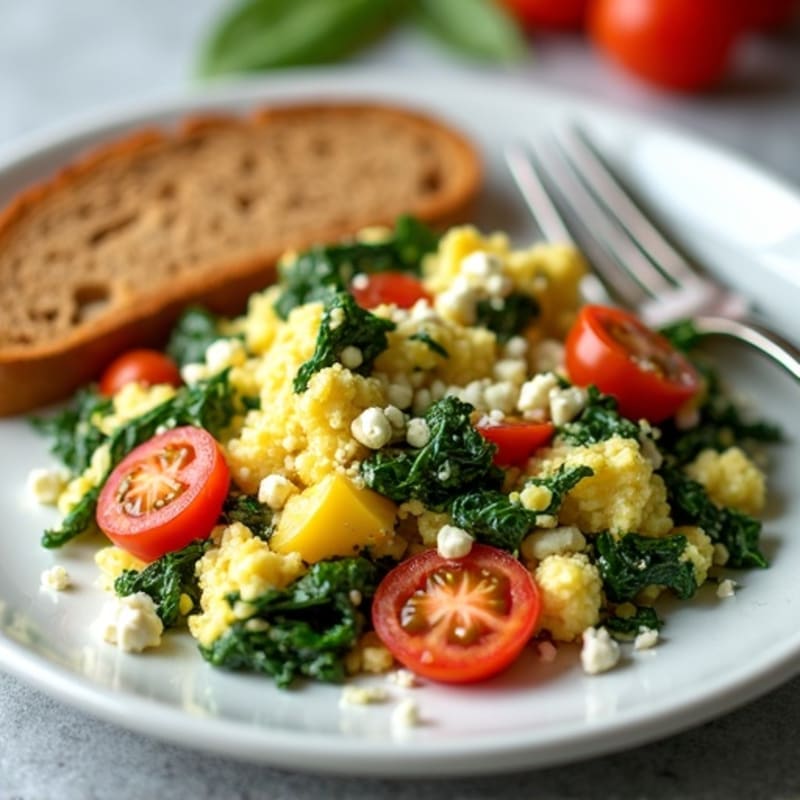 Protein-Packed Spinach and Feta Egg White Scramble