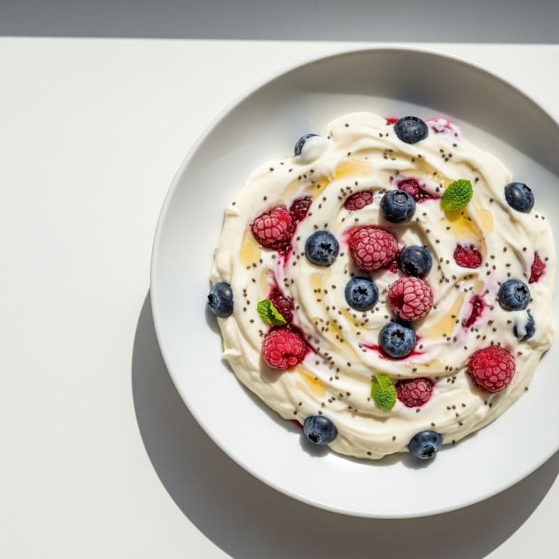 Greek Yogurt Protein Pudding with Berries