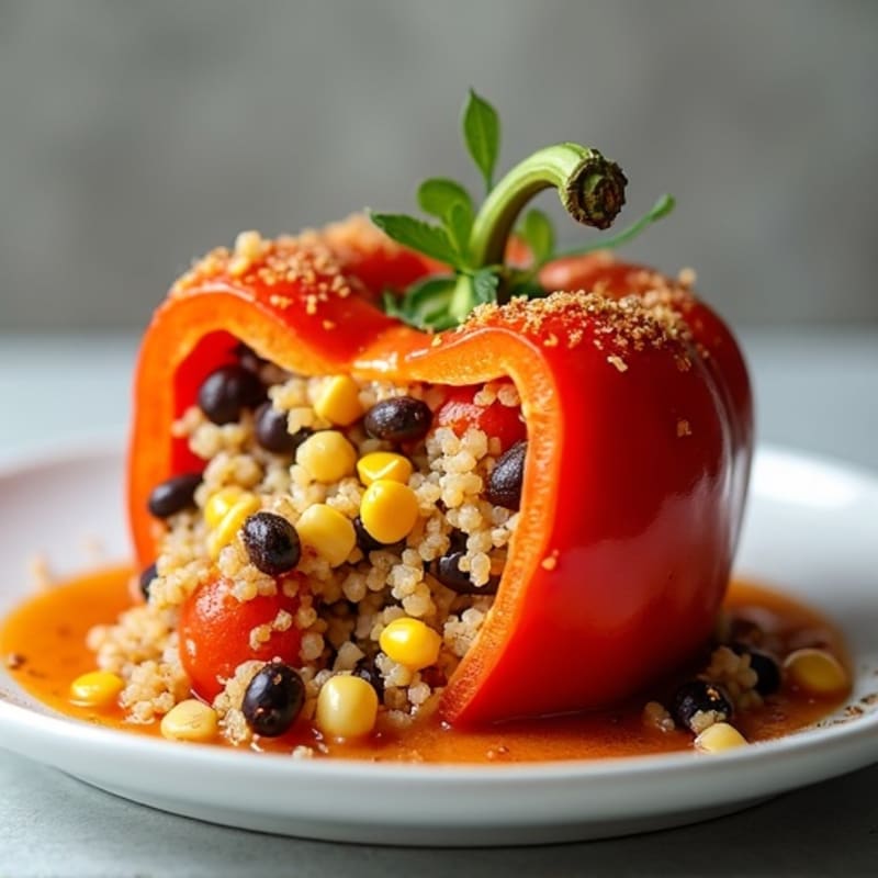 Baked Zesty Quinoa Stuffed Bell Peppers