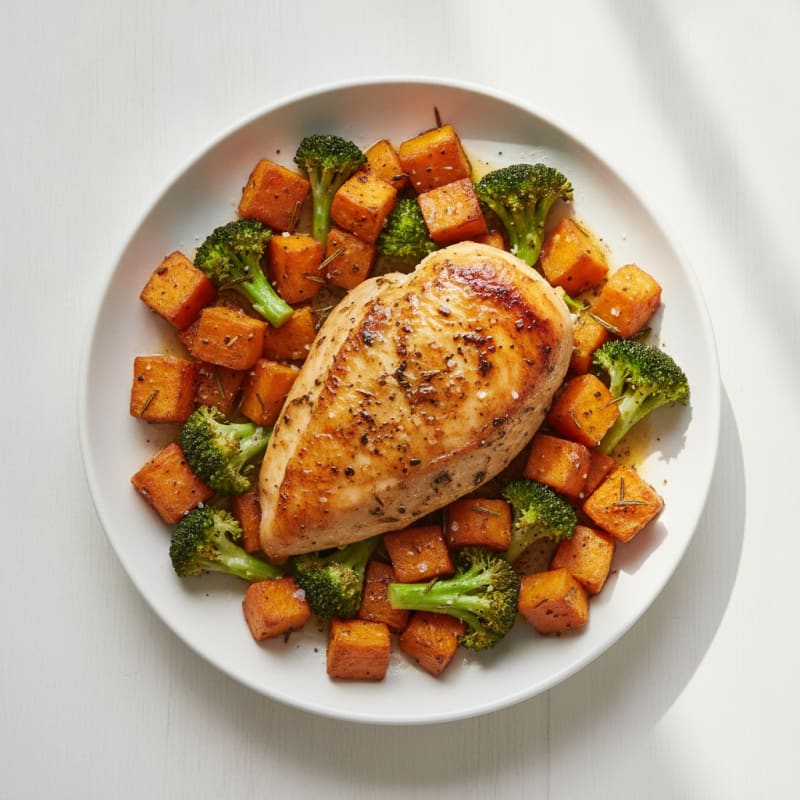 Lemon-Herb Roasted Chicken with Sweet Potatoes