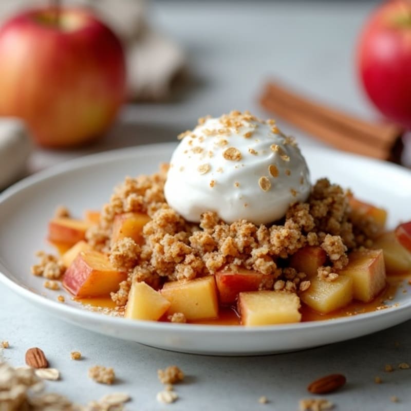 Warm Spiced Apple & Oat Crumble with Protein Yogurt