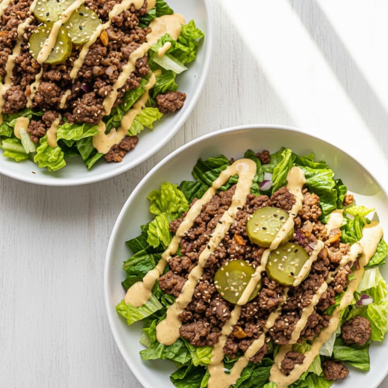 Creamy Big Mac Beef Bowls