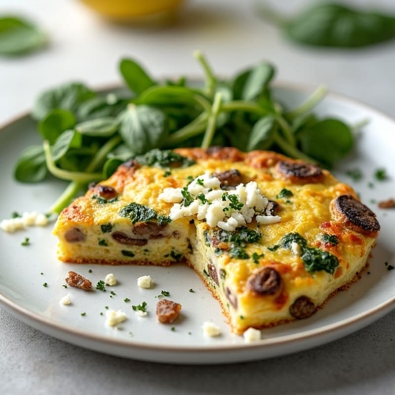 Protein-Packed Spinach and Mushroom Egg White Frittata