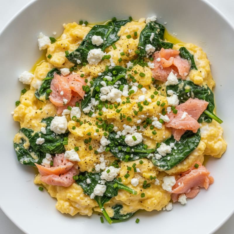 Hearty Scrambled Eggs with Spinach