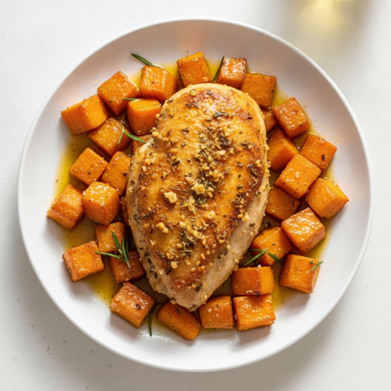 Garlic Herb Roasted Chicken with Root Vegetables