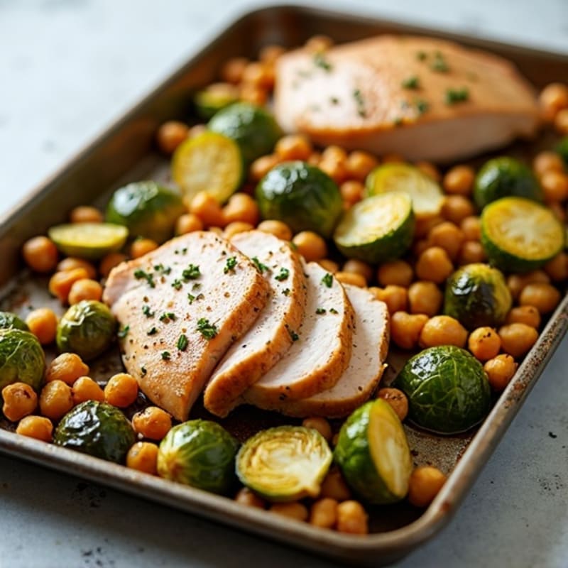 Sheet Pan Herb-Roasted Turkey and Crispy Brussels Sprouts