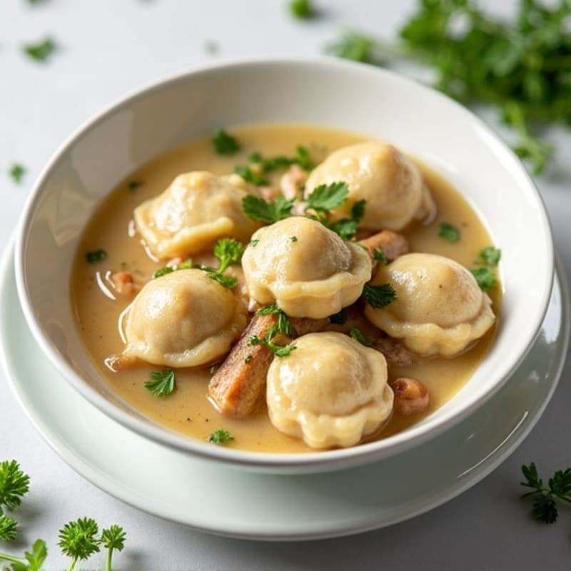 Lightened-Up Creamy Chicken and Herb Dumplings