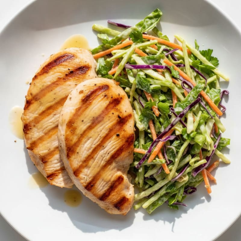 Grilled Turkey Breast with Crunchy Cabbage Slaw