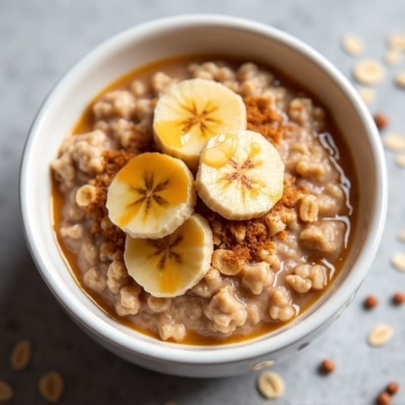 Healthy Caramelized Banana Protein Oatmeal