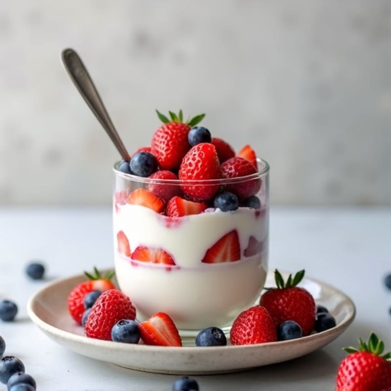 Greek Yogurt Protein Parfait with Mixed Berries