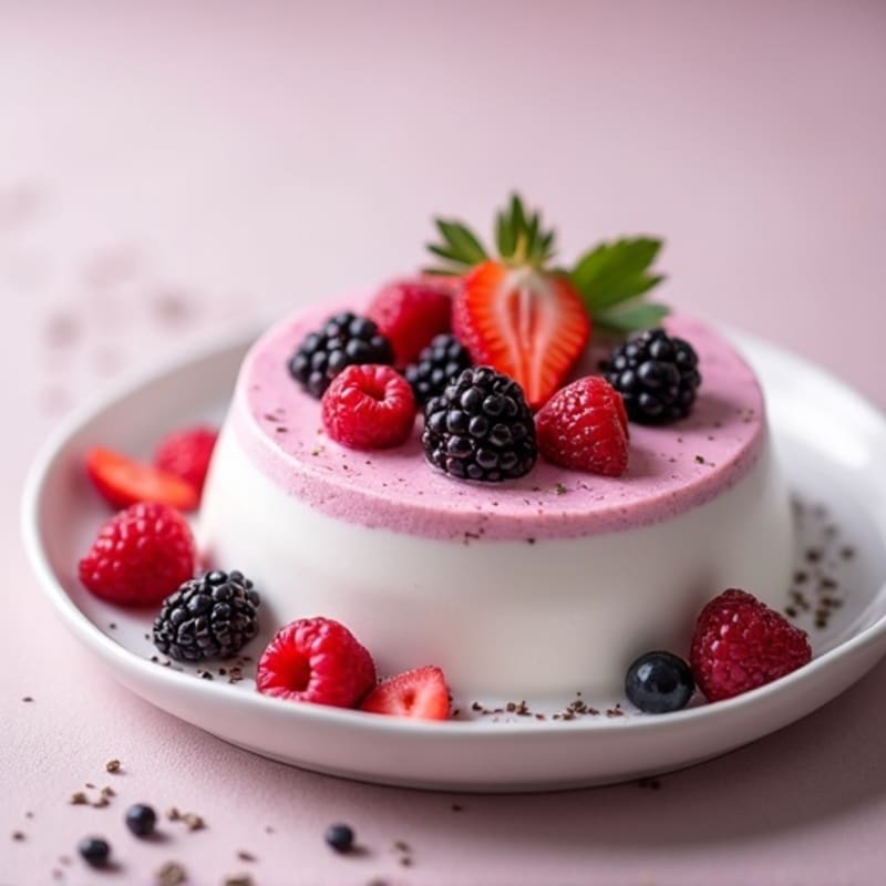Greek Yogurt Protein Mousse with Mixed Berries