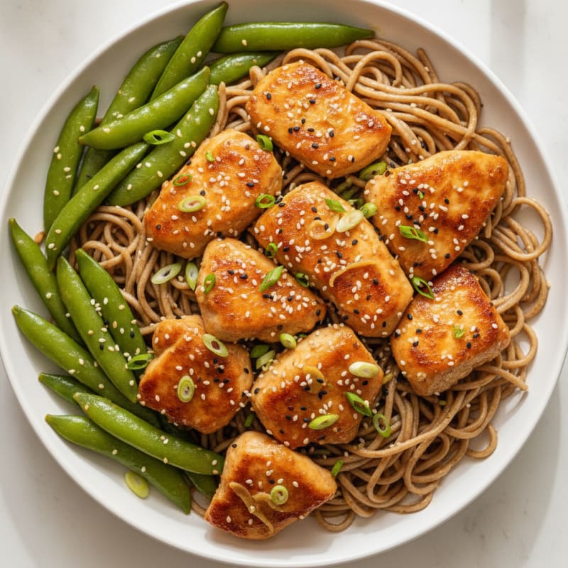 Sesame-Ginger Chicken with Garlic Noodles